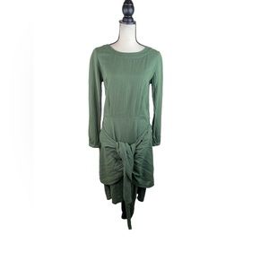 Atelier Delphine Dark Green Japanese Cotton Wrap Dress Sz XS